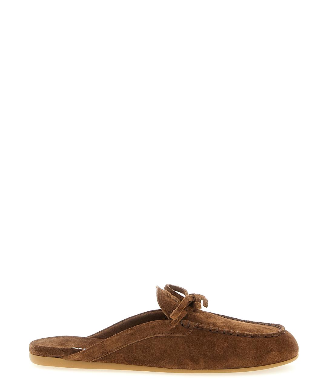 MIU MIU Коричневые замшевые мюли, фото 1