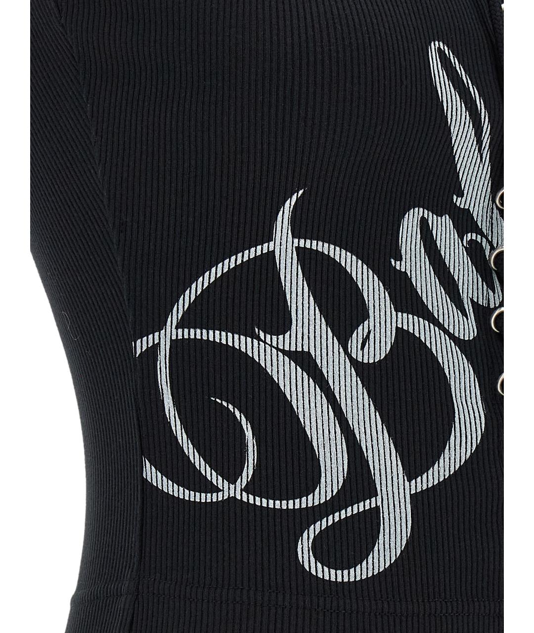 BALENCIAGA Черная хлопковая майка, фото 4