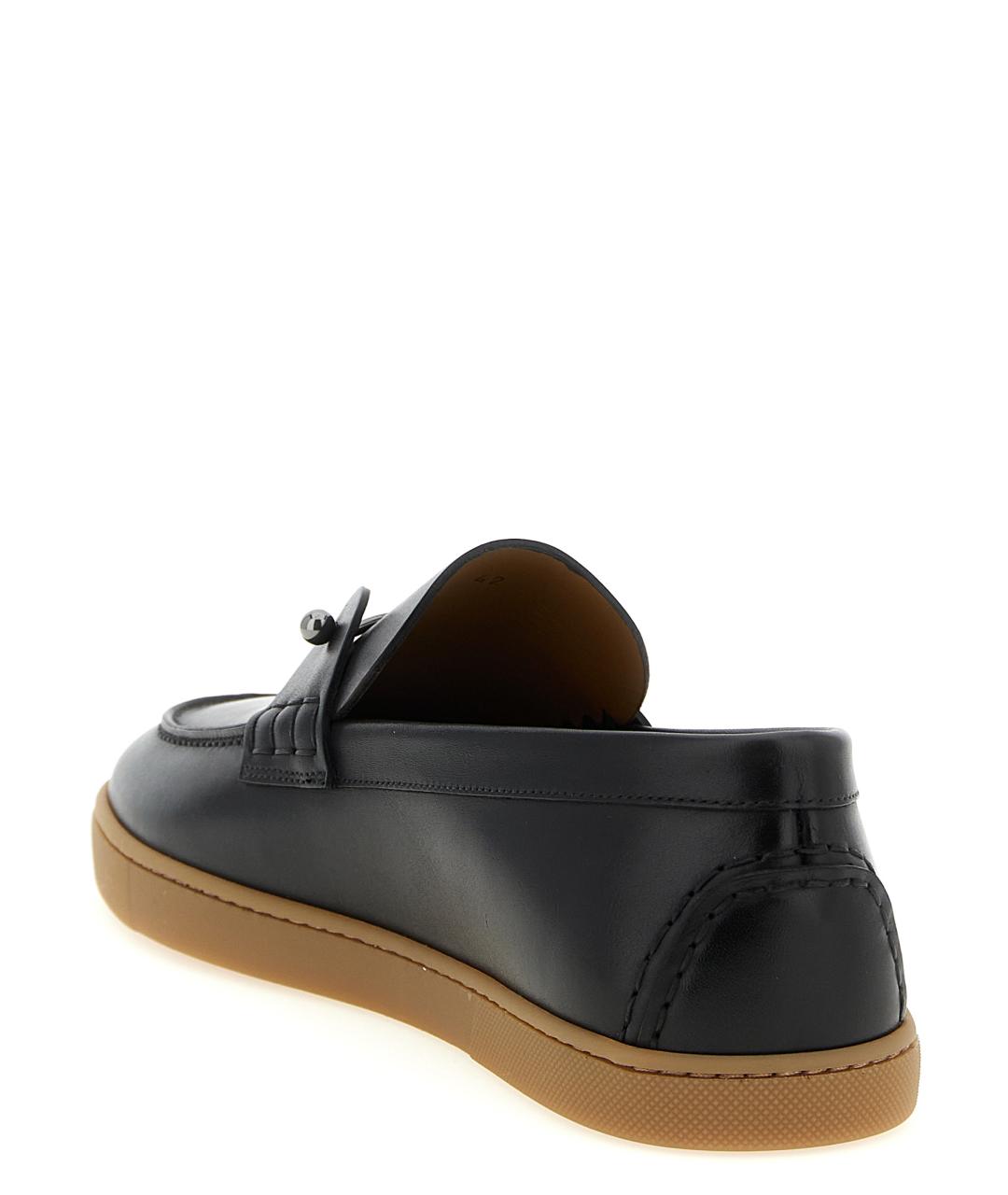 CHRISTIAN LOUBOUTIN Черные кожаные лоферы, фото 3