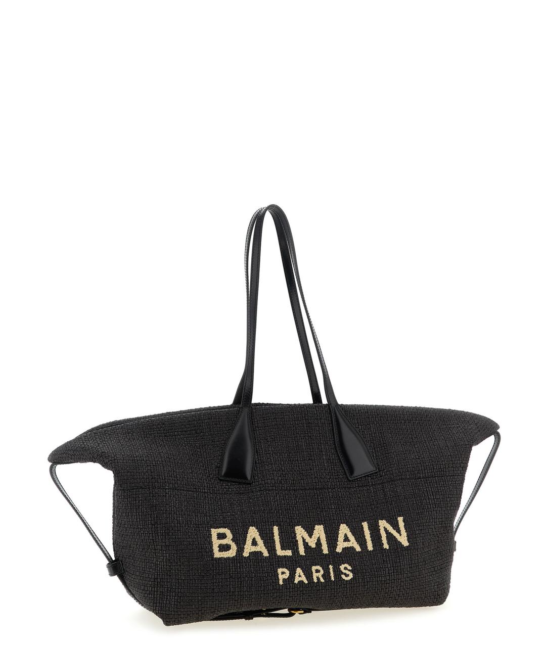 BALMAIN Черная синтетическая сумка тоут, фото 3