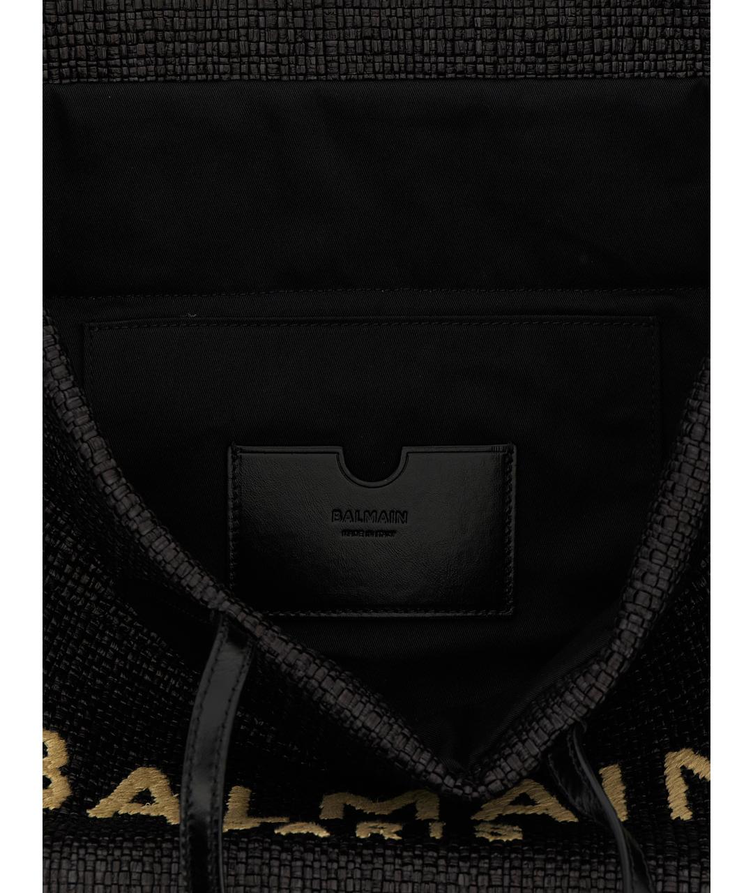 BALMAIN Черная синтетическая сумка тоут, фото 5