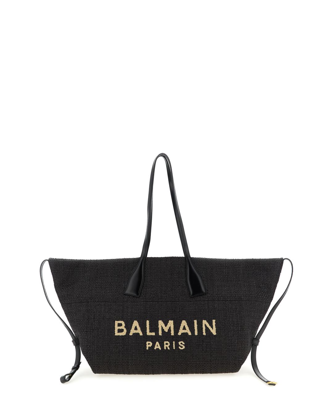 BALMAIN Черная синтетическая сумка тоут, фото 1