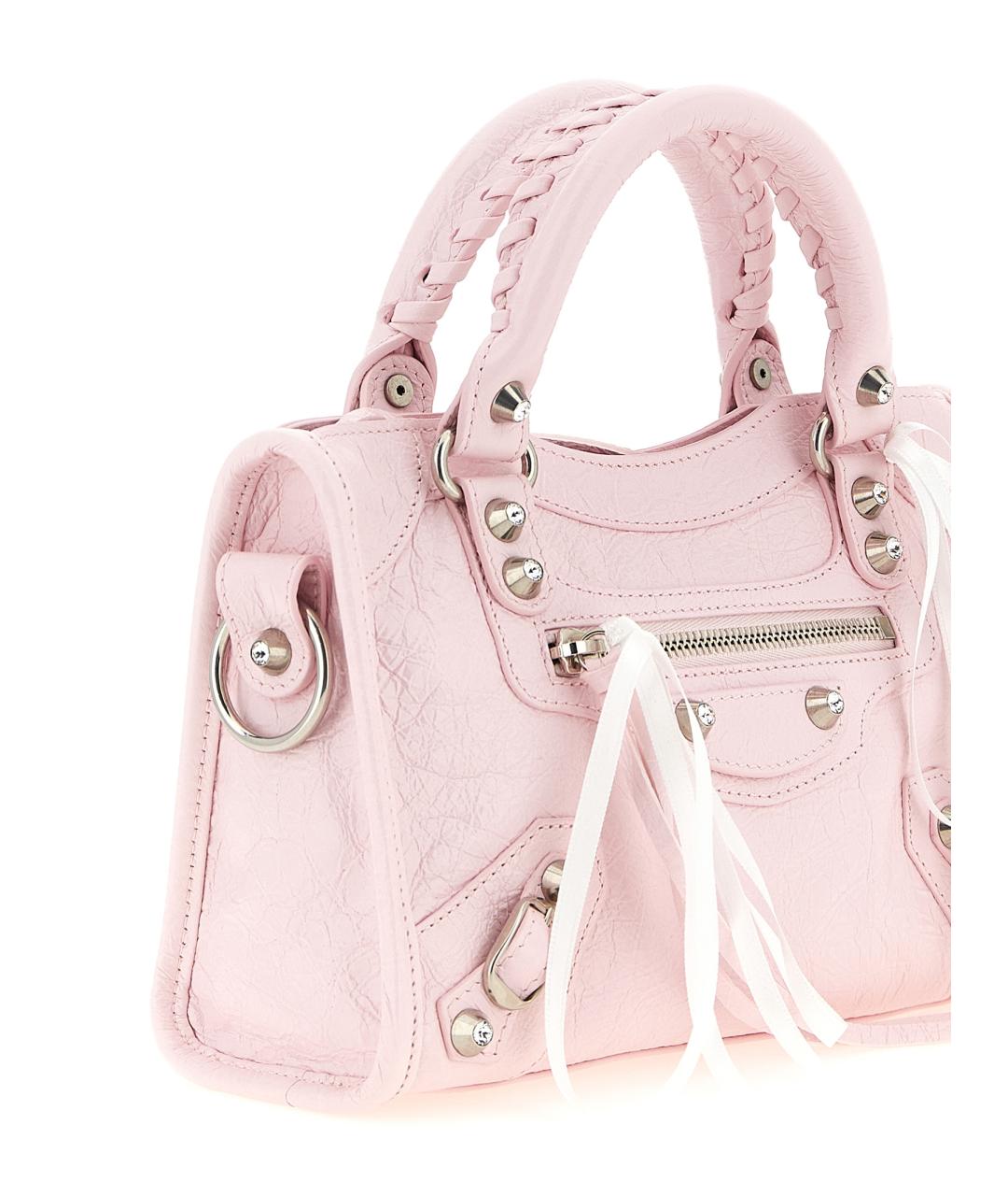 BALENCIAGA Розовая кожаная сумка тоут, фото 3