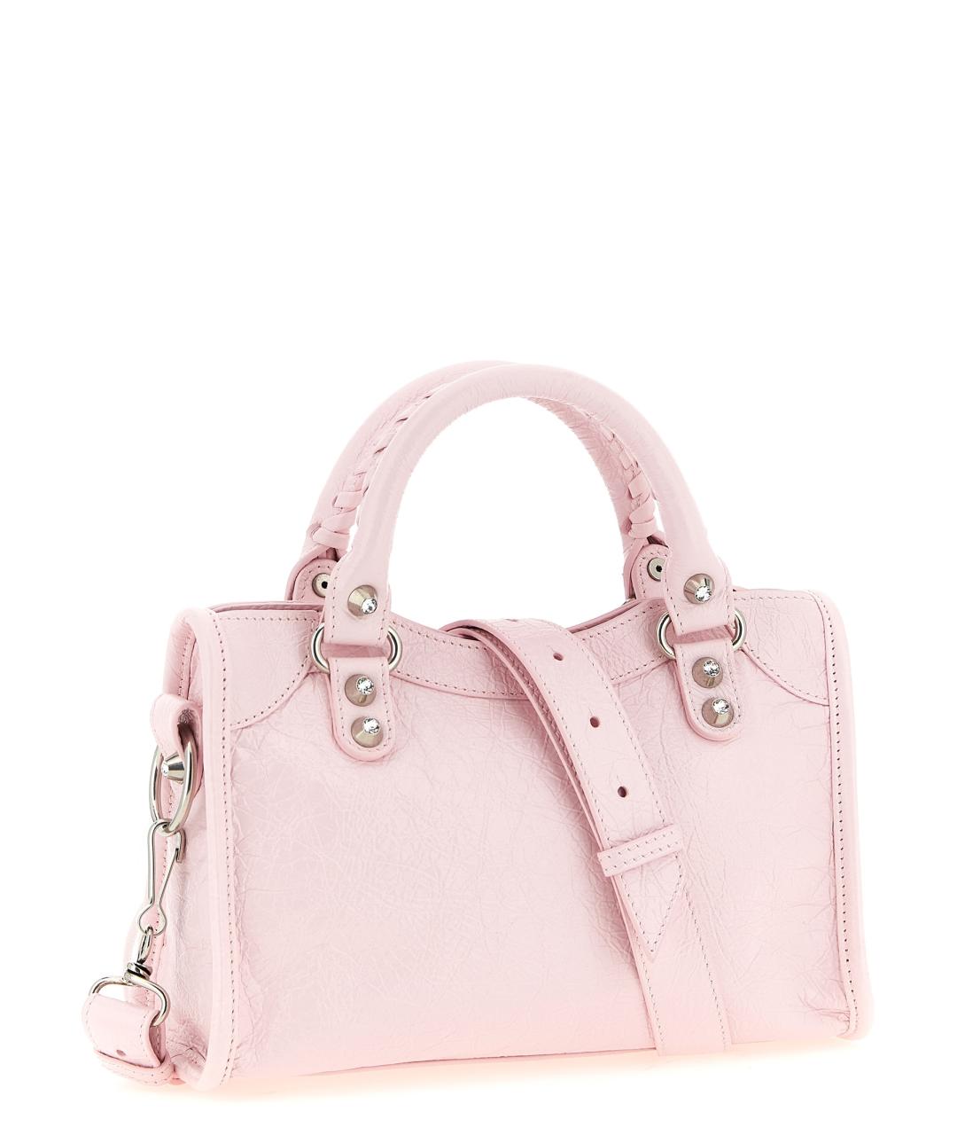 BALENCIAGA Розовая кожаная сумка тоут, фото 2