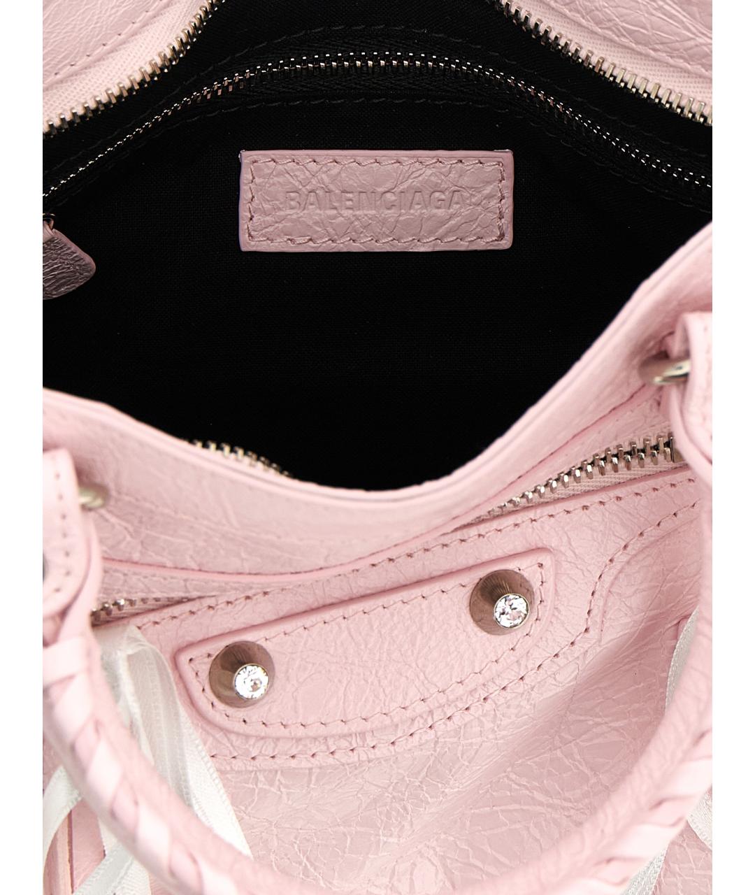 BALENCIAGA Розовая кожаная сумка тоут, фото 4