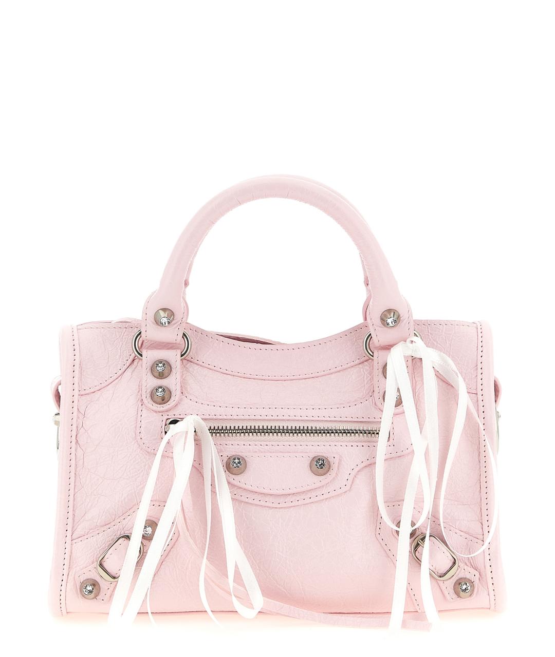 BALENCIAGA Розовая кожаная сумка тоут, фото 1