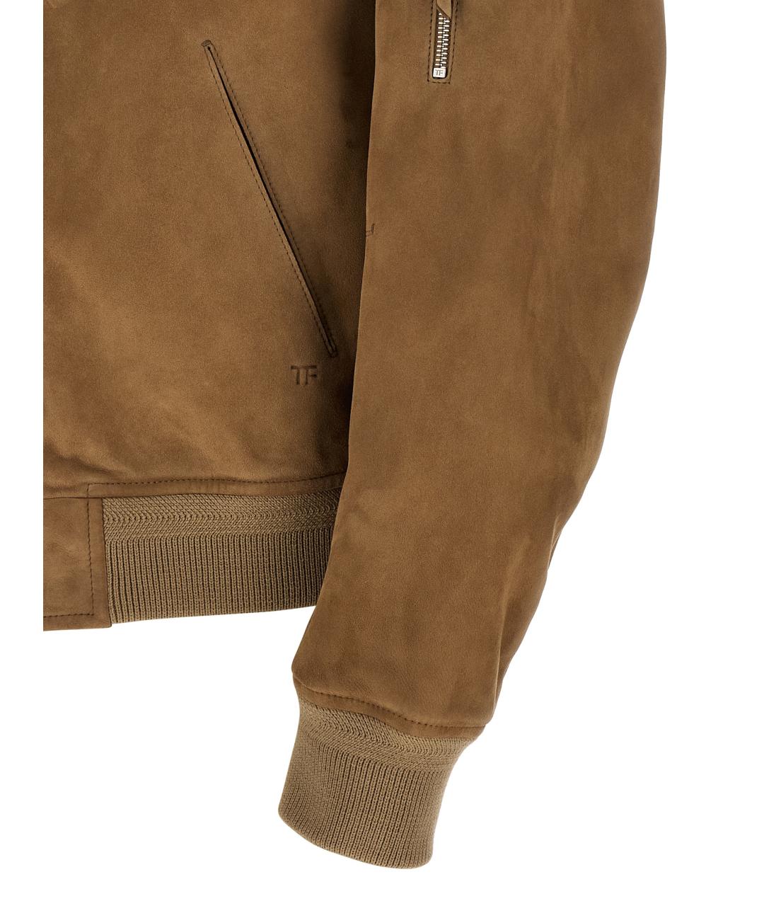 TOM FORD Бежевая кожаная куртка, фото 4