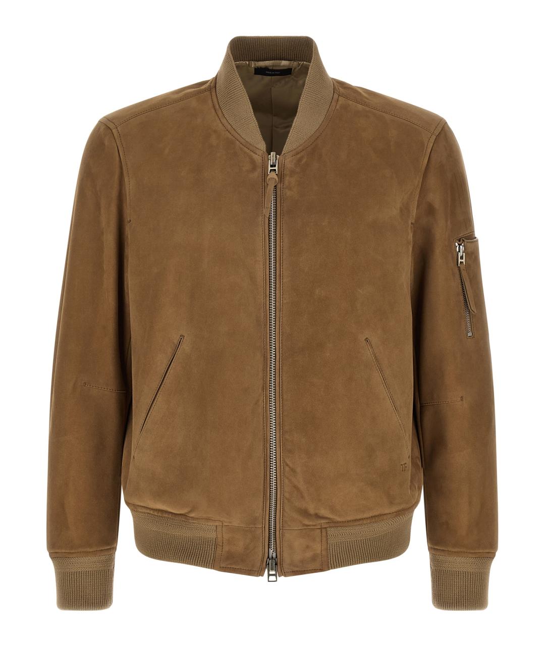 TOM FORD Бежевая кожаная куртка, фото 1