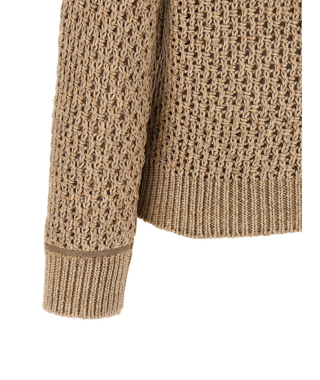 FABIANA FILIPPI Коричневый хлопковый джемпер / свитер, фото 4