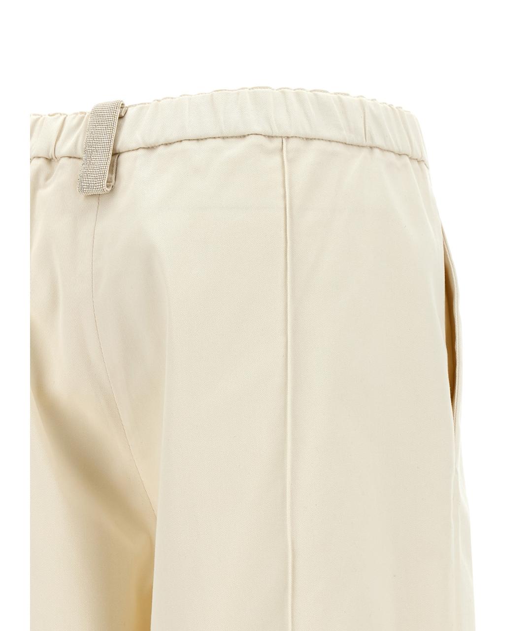 FABIANA FILIPPI Бежевые хлопковые прямые брюки, фото 4