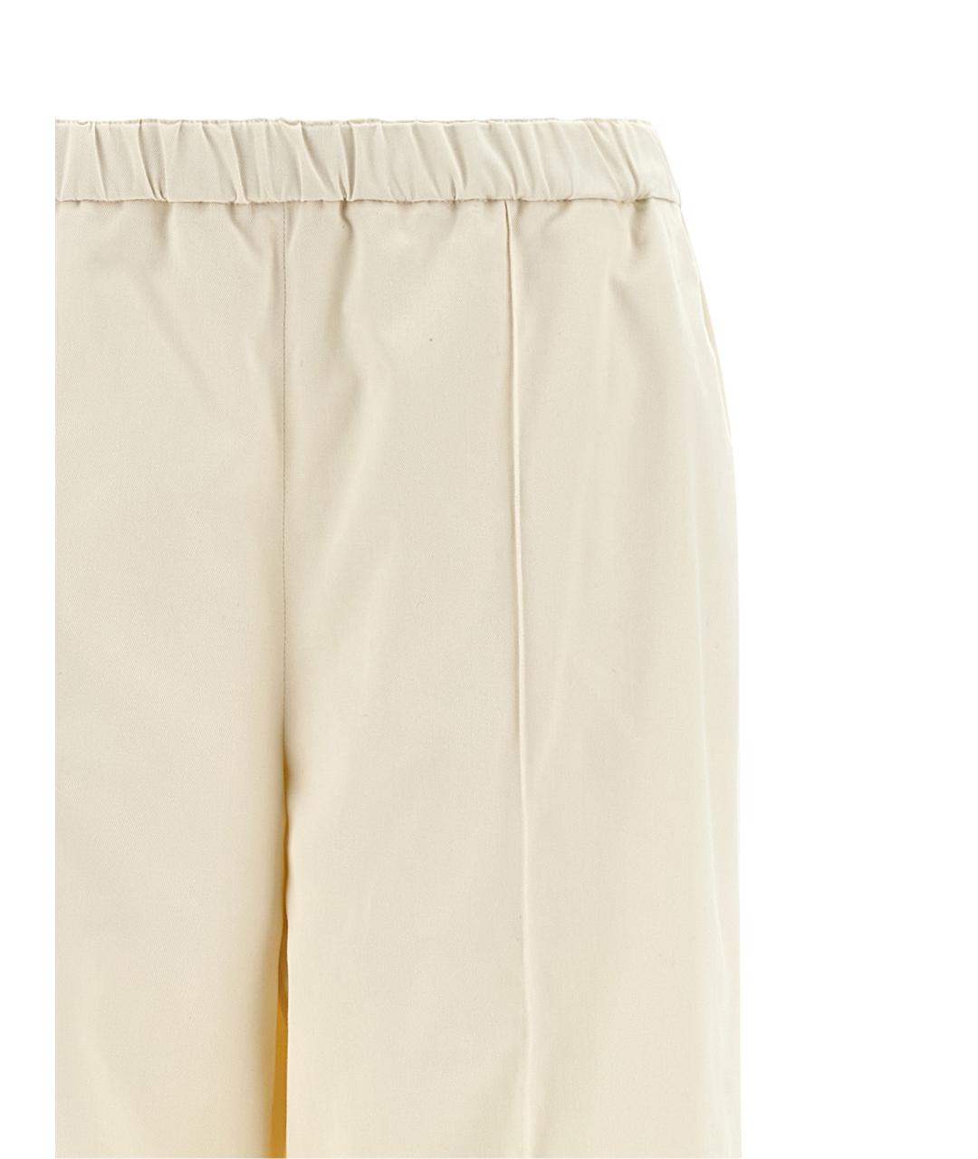 FABIANA FILIPPI Бежевые хлопковые прямые брюки, фото 3