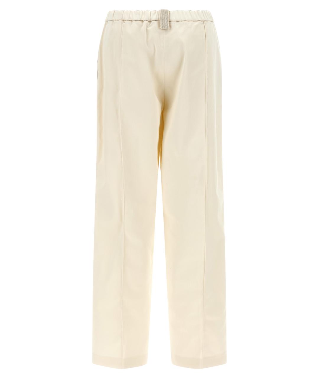 FABIANA FILIPPI Бежевые хлопковые прямые брюки, фото 2