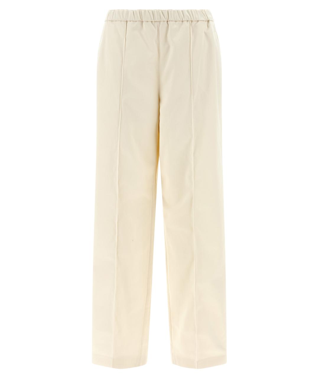 FABIANA FILIPPI Бежевые хлопковые прямые брюки, фото 1