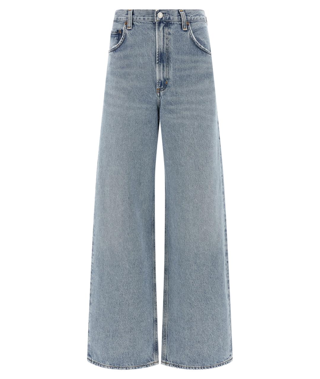 AGOLDE Голубые хлопковые джинсы клеш, фото 1