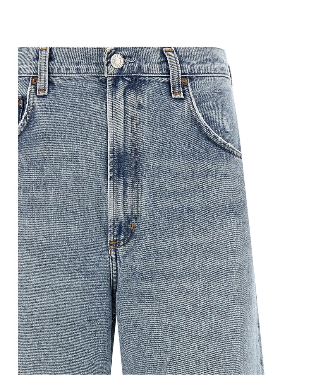 AGOLDE Голубые хлопковые джинсы клеш, фото 3