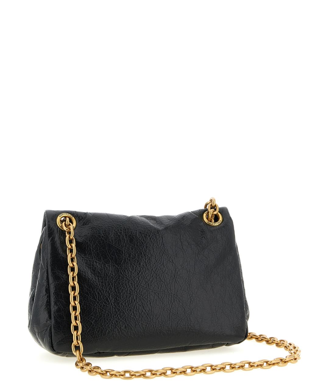 BALENCIAGA Черная кожаная сумка через плечо, фото 2