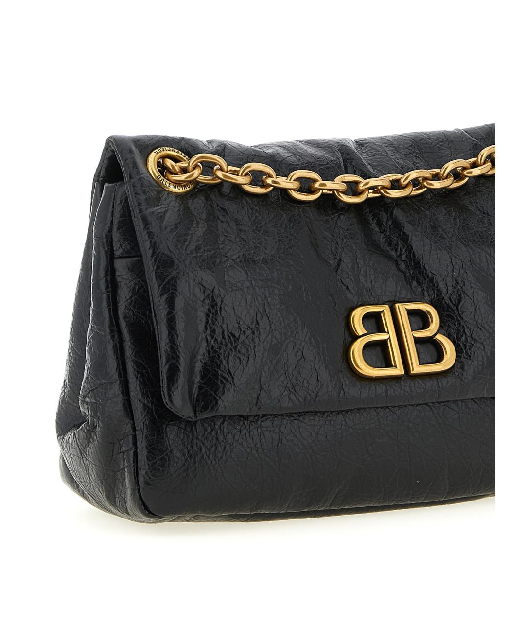 BALENCIAGA Черная кожаная сумка через плечо, фото 3