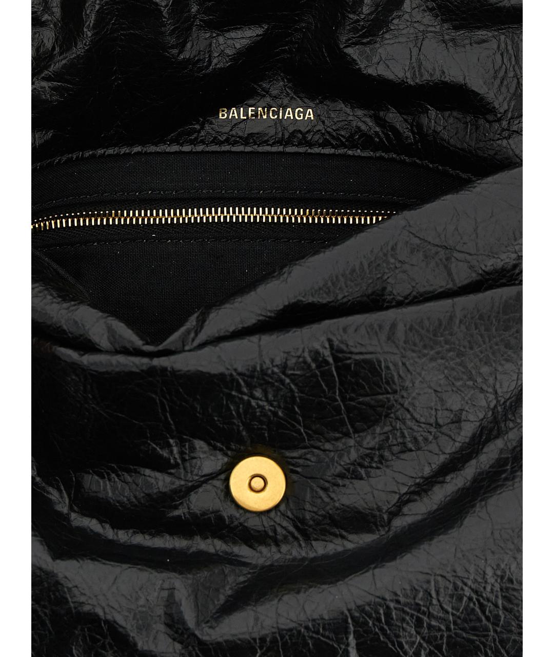 BALENCIAGA Черная кожаная сумка через плечо, фото 4