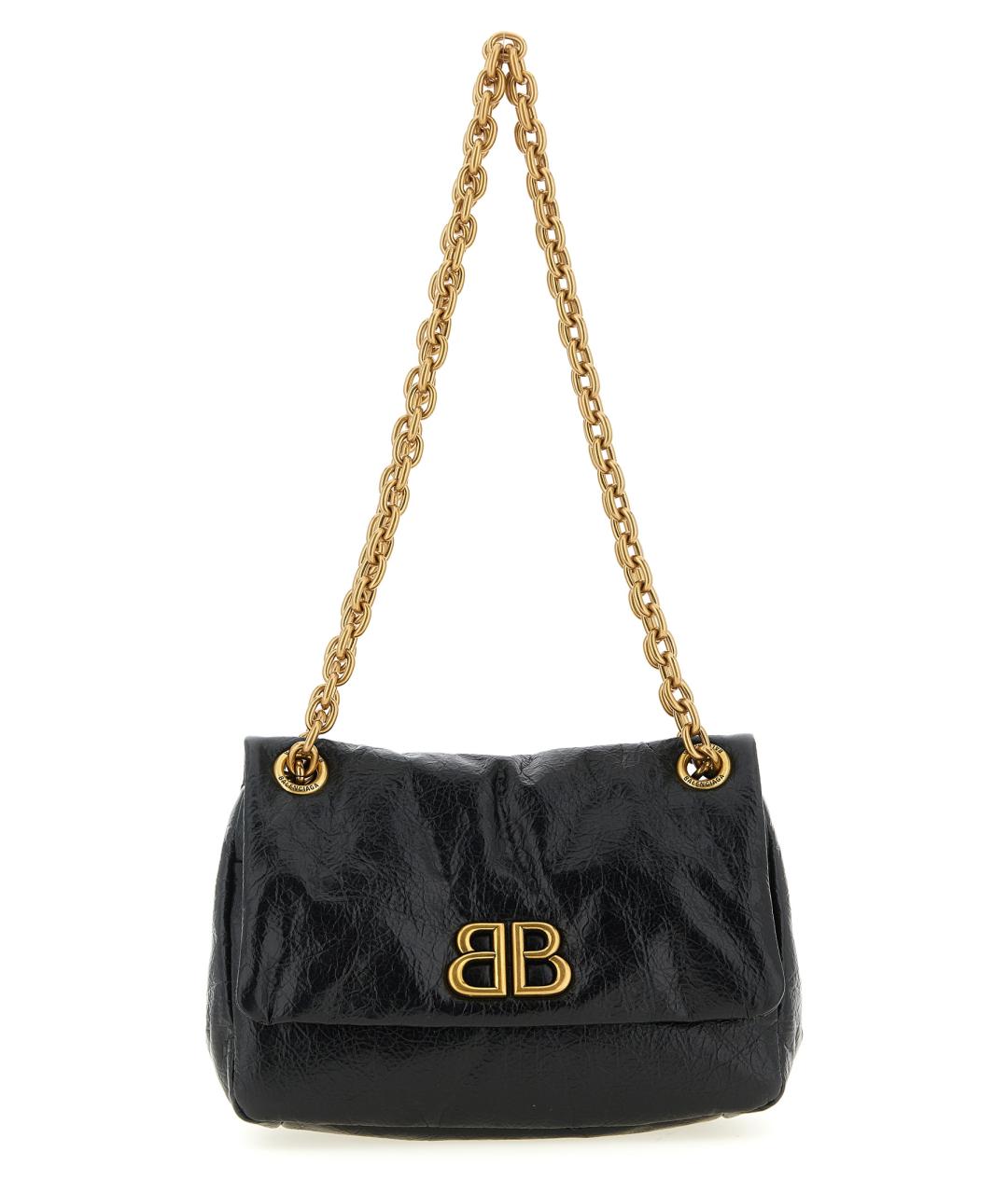 BALENCIAGA Черная кожаная сумка через плечо, фото 1