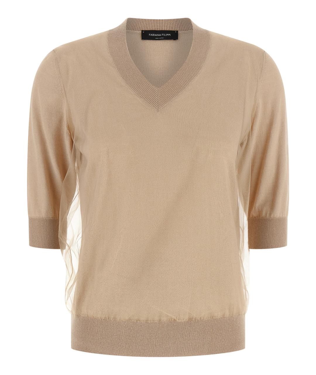 FABIANA FILIPPI Бежевый шерстяной джемпер / свитер, фото 1
