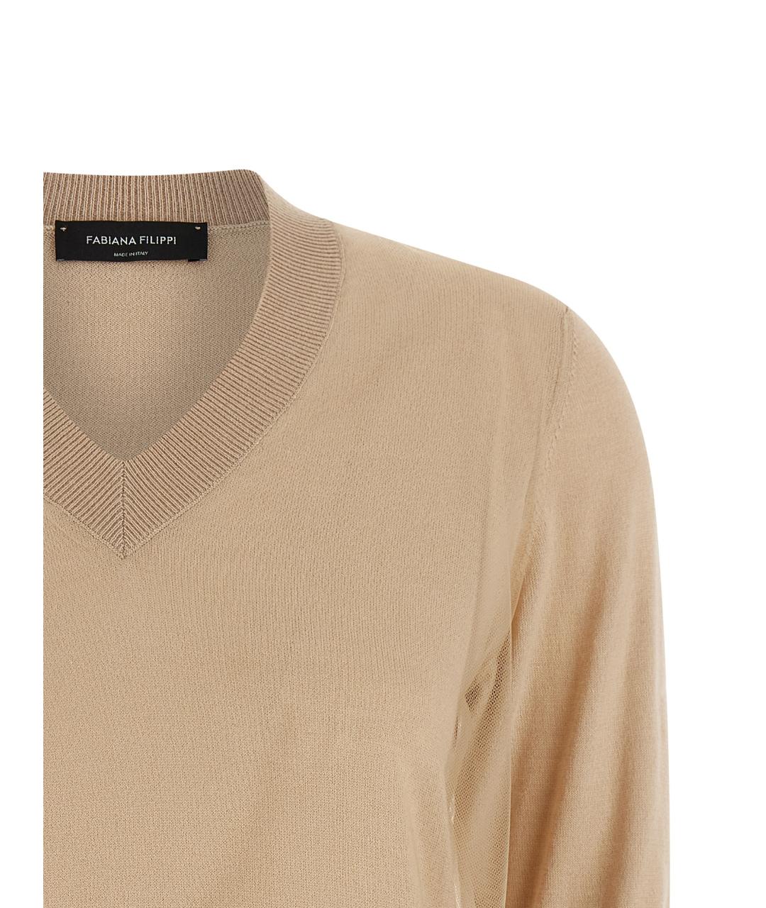 FABIANA FILIPPI Бежевый шерстяной джемпер / свитер, фото 3