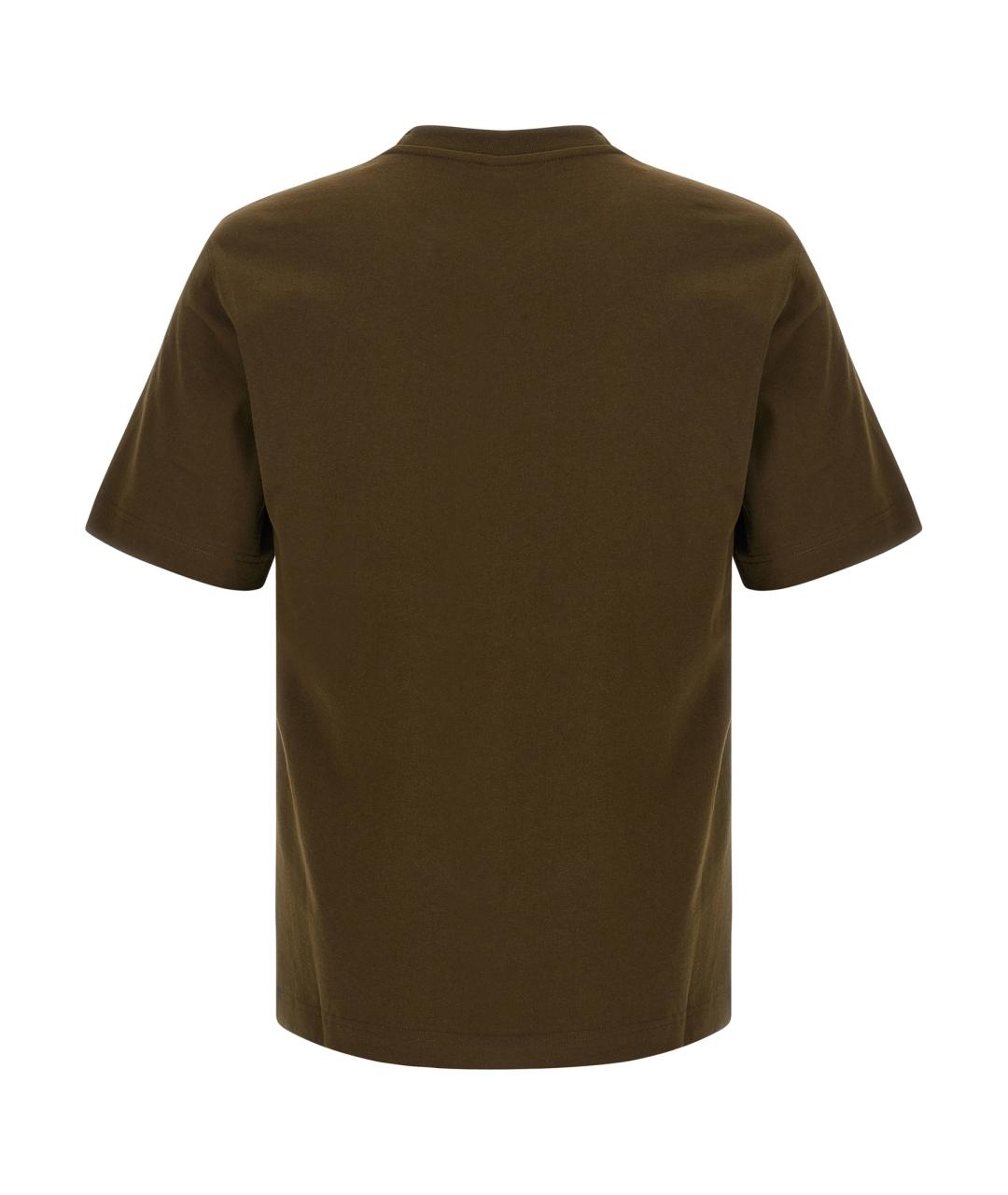 BURBERRY Зеленая хлопковая футболка, фото 2