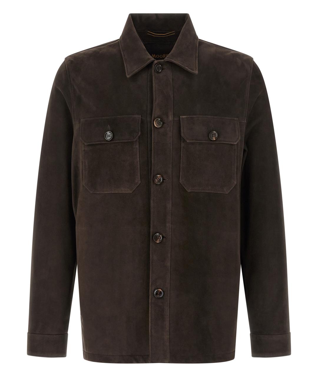 MOORER Коричневая кожаная куртка, фото 1