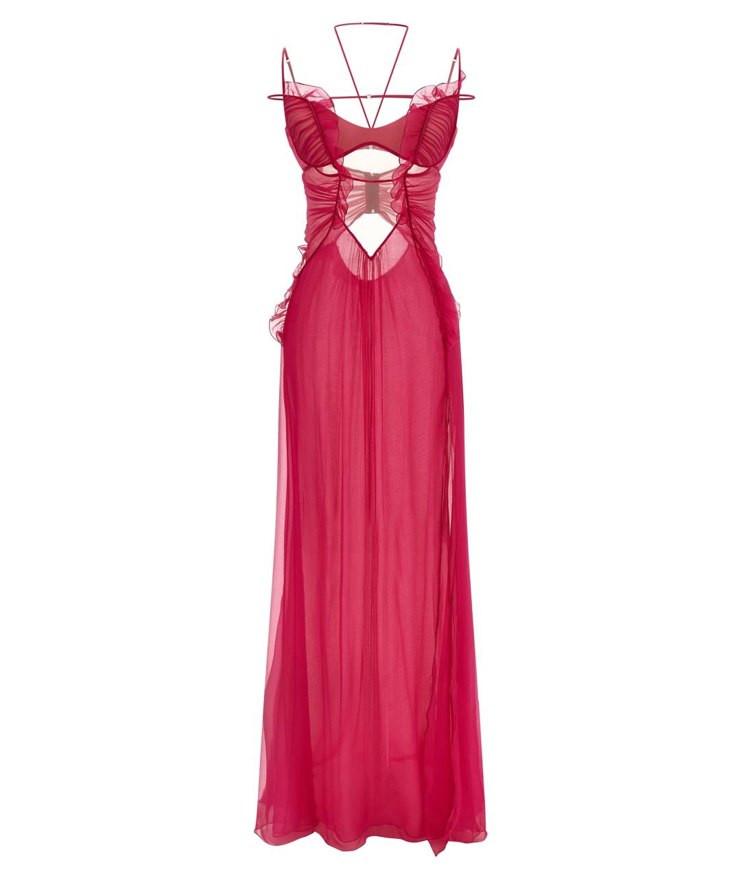 NENSI DOJAKA Фуксия шелковое платье, фото 1