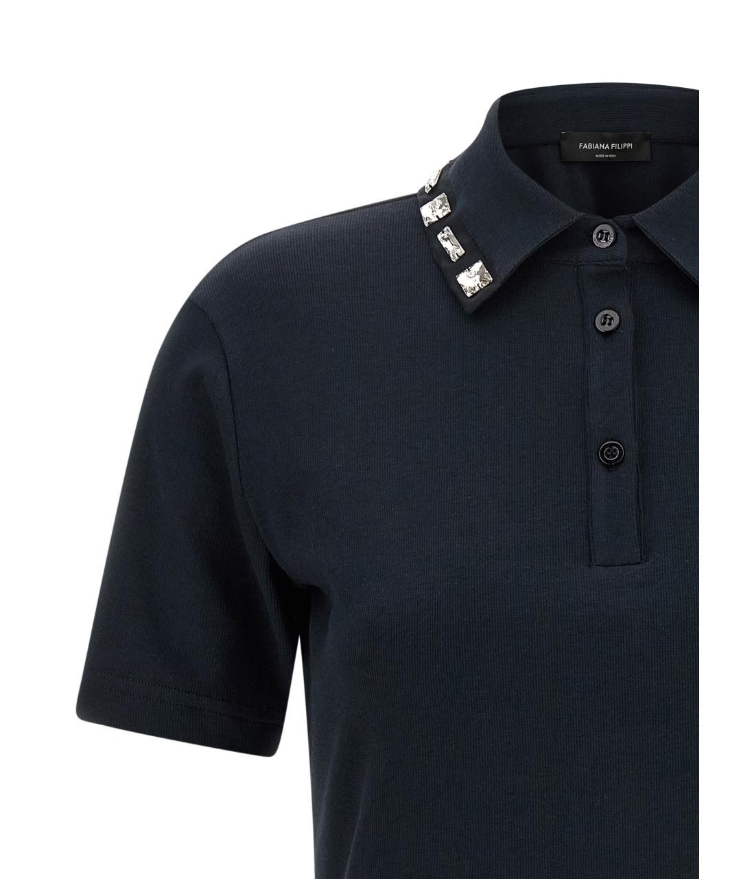 FABIANA FILIPPI Синяя хлопковая футболка, фото 3