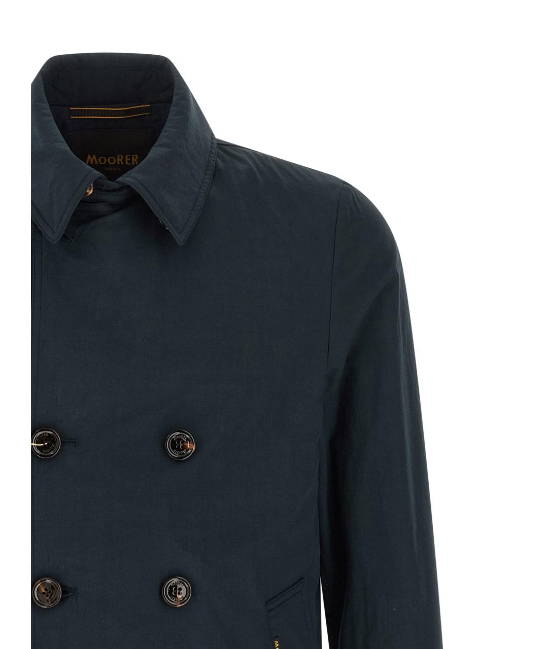 MOORER Синий хлопковый тренч / плащ, фото 3