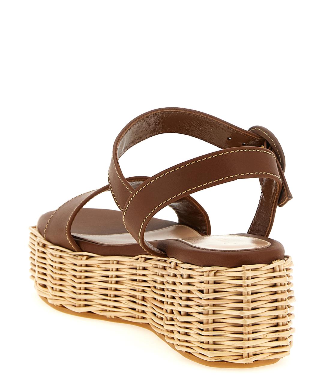 GIANVITO ROSSI Коричневые кожаные босоножки, фото 3