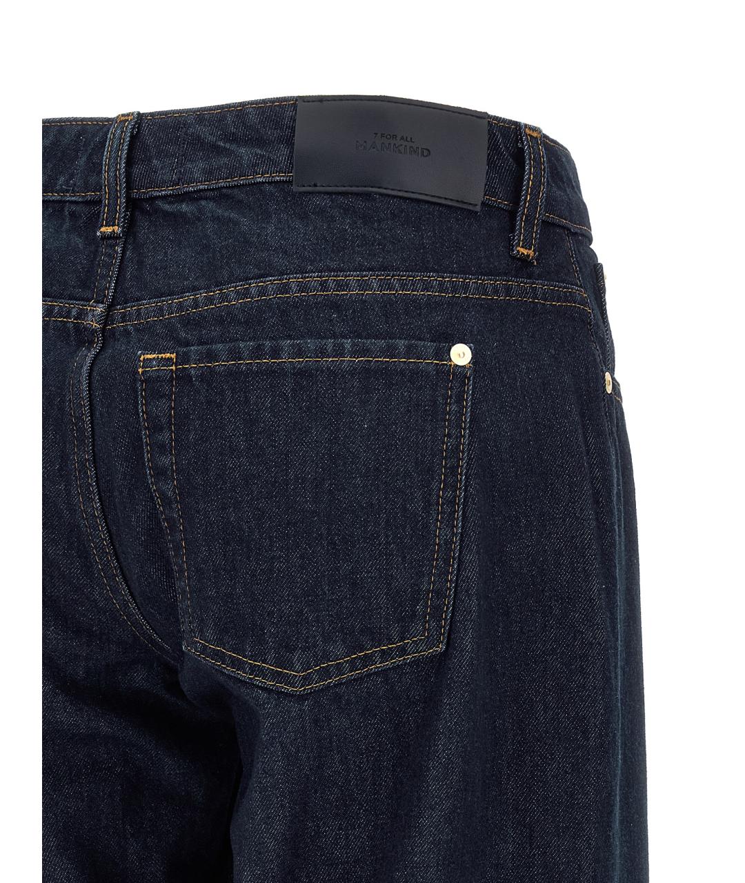 7 FOR ALL MANKIND Синие хлопковые прямые джинсы, фото 4