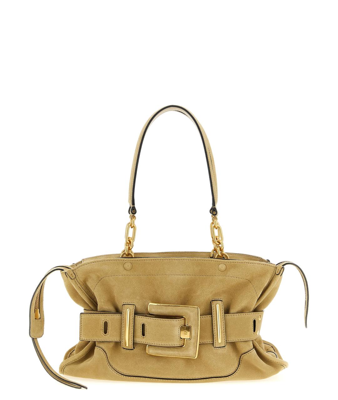 BALMAIN Бежевая кожаная сумка через плечо, фото 1