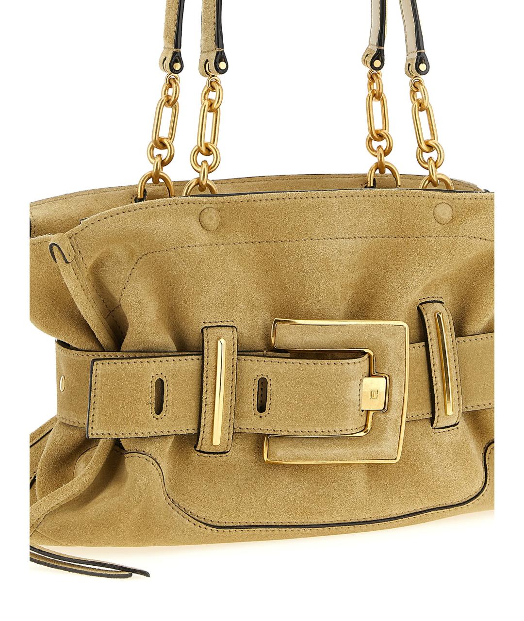 BALMAIN Бежевая кожаная сумка через плечо, фото 3