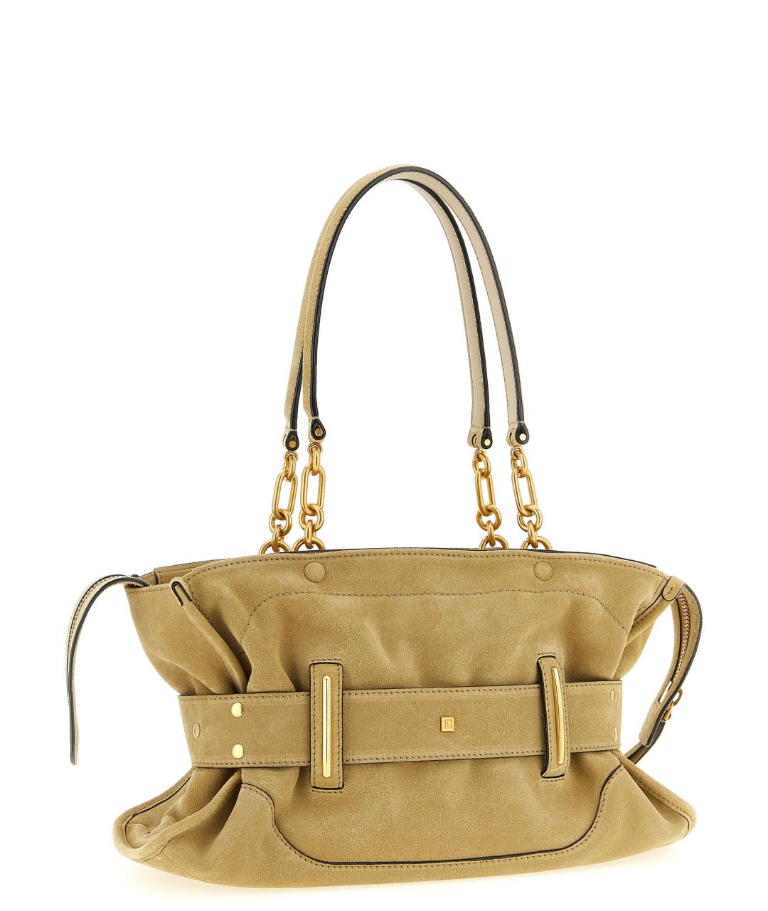 BALMAIN Бежевая кожаная сумка через плечо, фото 2