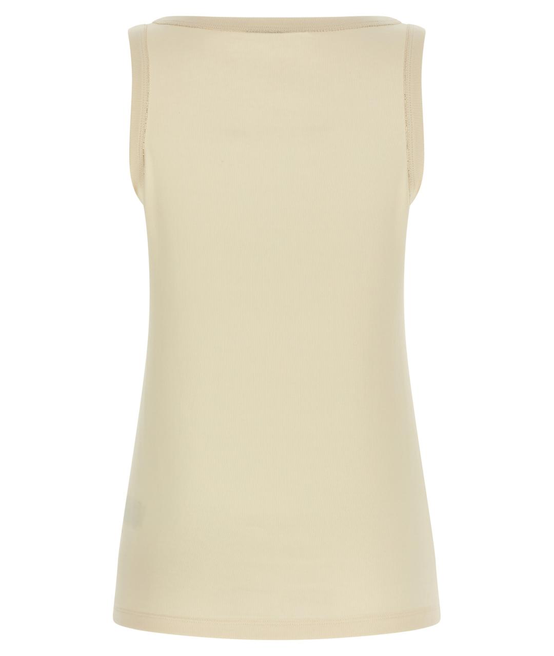 FABIANA FILIPPI Бежевая хлопковая майка, фото 2