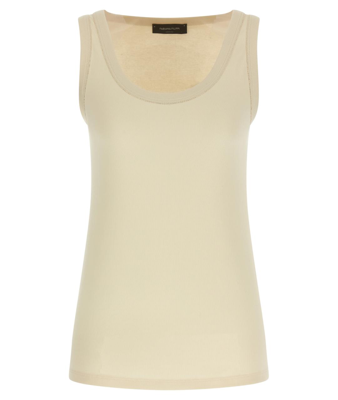 FABIANA FILIPPI Бежевая хлопковая майка, фото 1