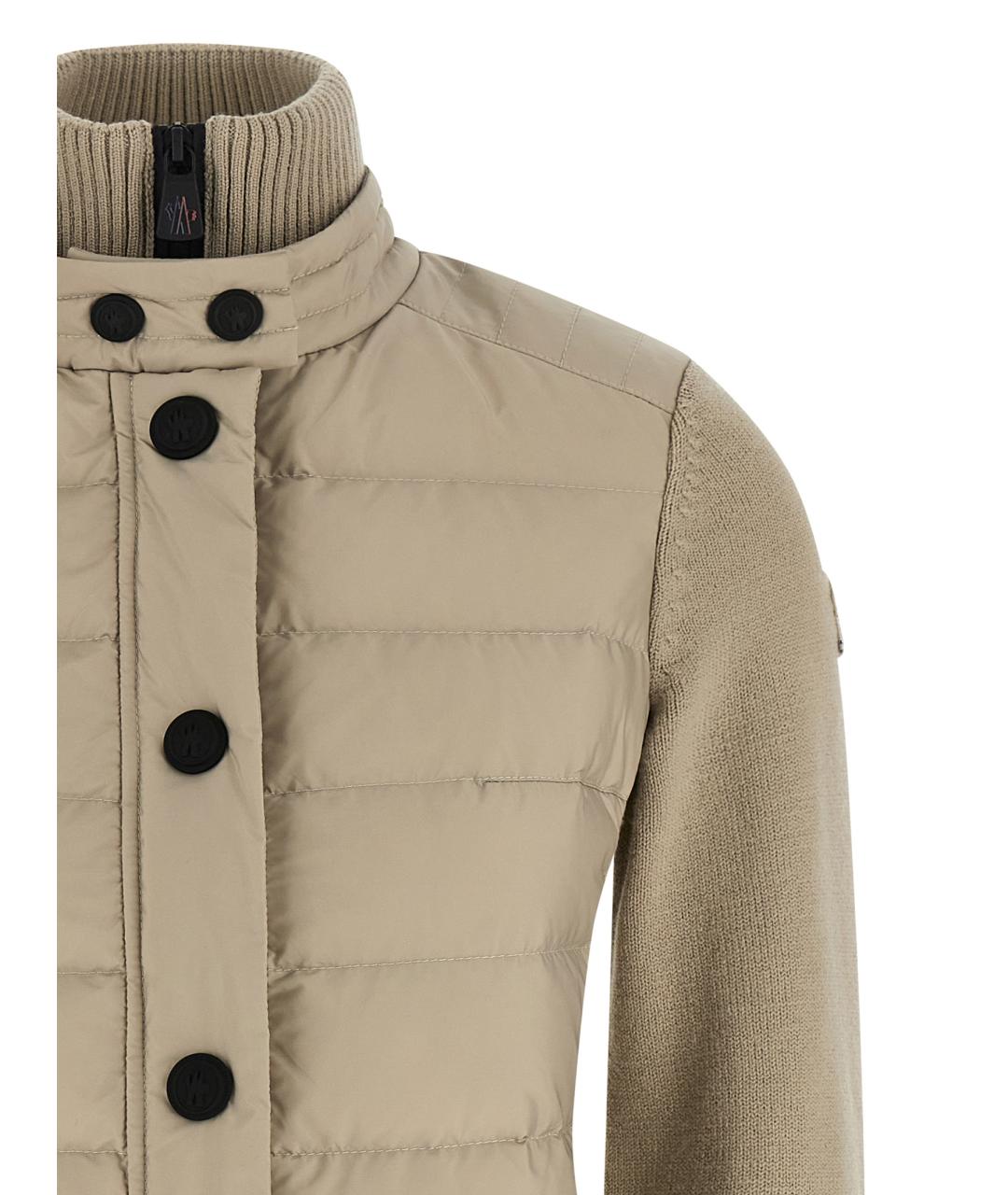 MONCLER GRENOBLE Бежевый полиамидовый кардиган, фото 3