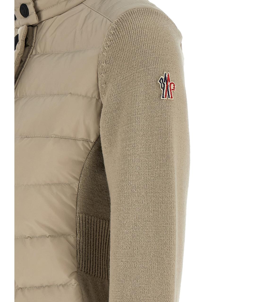 MONCLER GRENOBLE Бежевый полиамидовый кардиган, фото 4