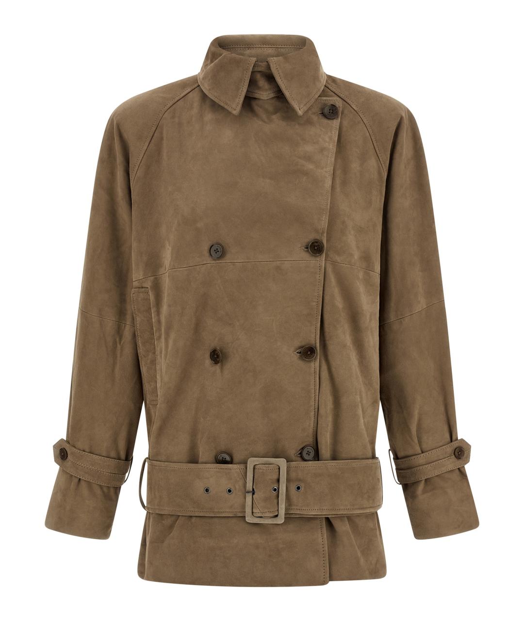 ROTATE Бежевая кожаная куртка, фото 2