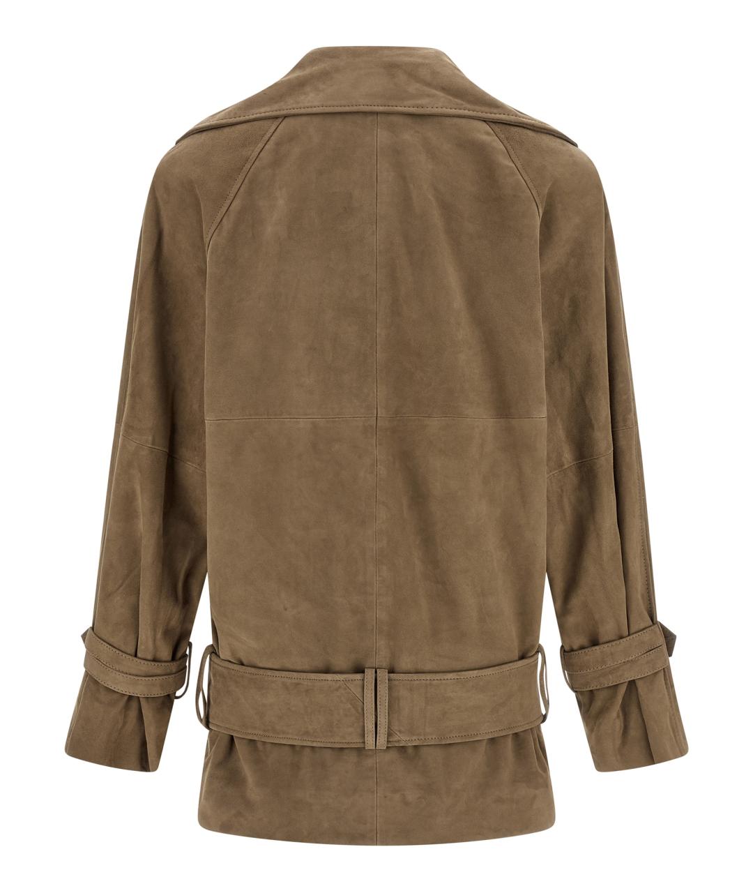 ROTATE Бежевая кожаная куртка, фото 3