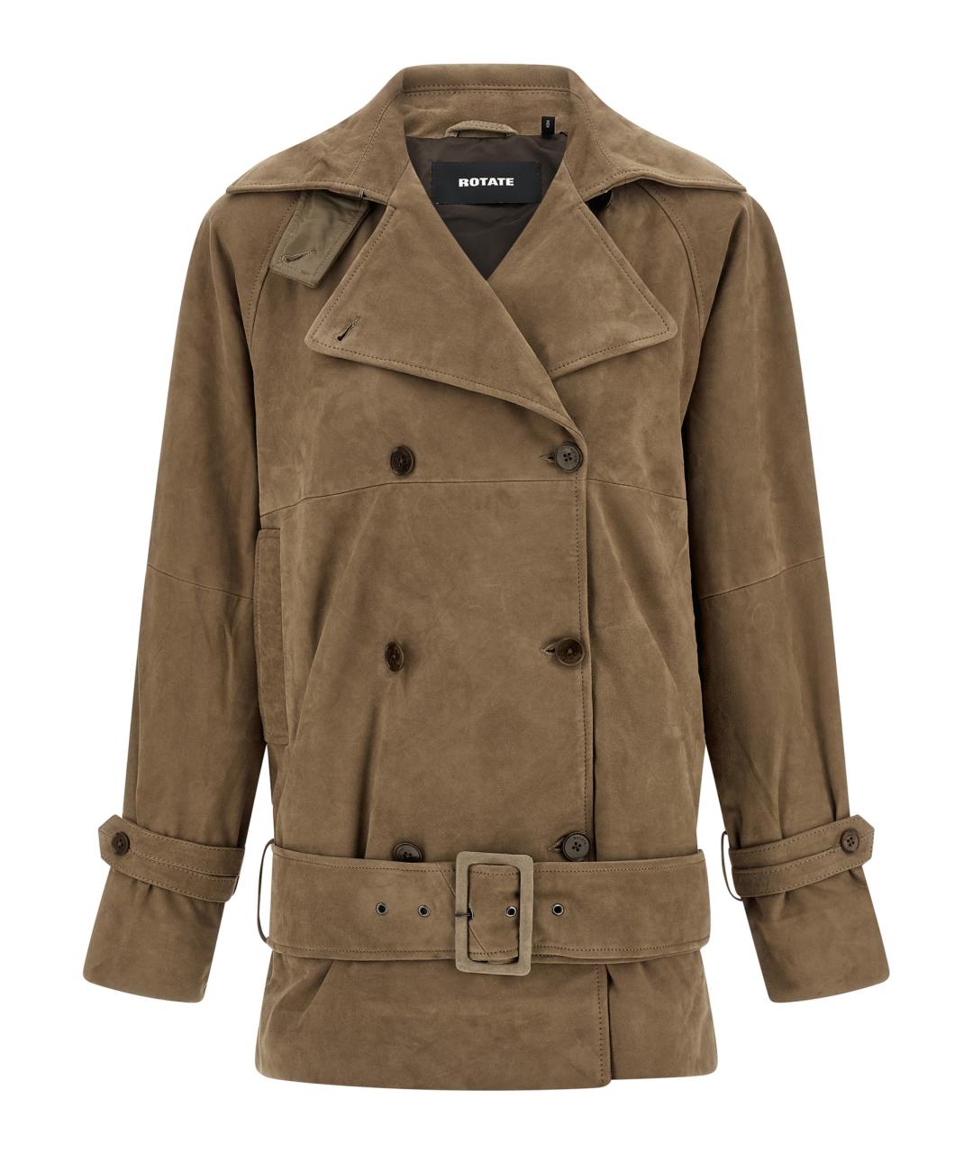 ROTATE Бежевая кожаная куртка, фото 1