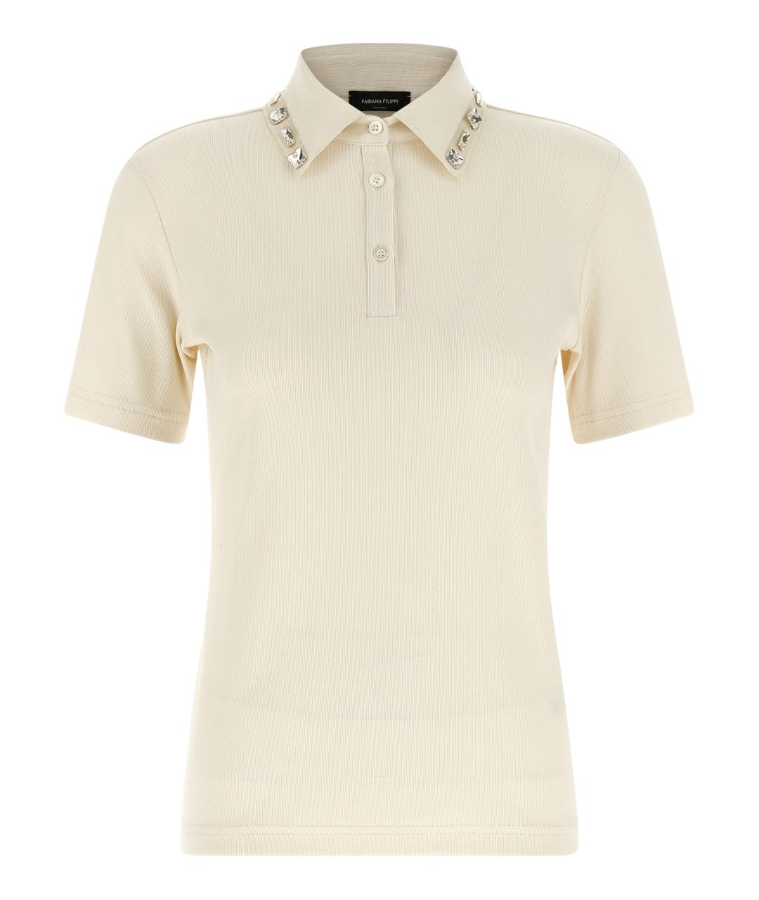FABIANA FILIPPI Бежевая хлопковая футболка, фото 1