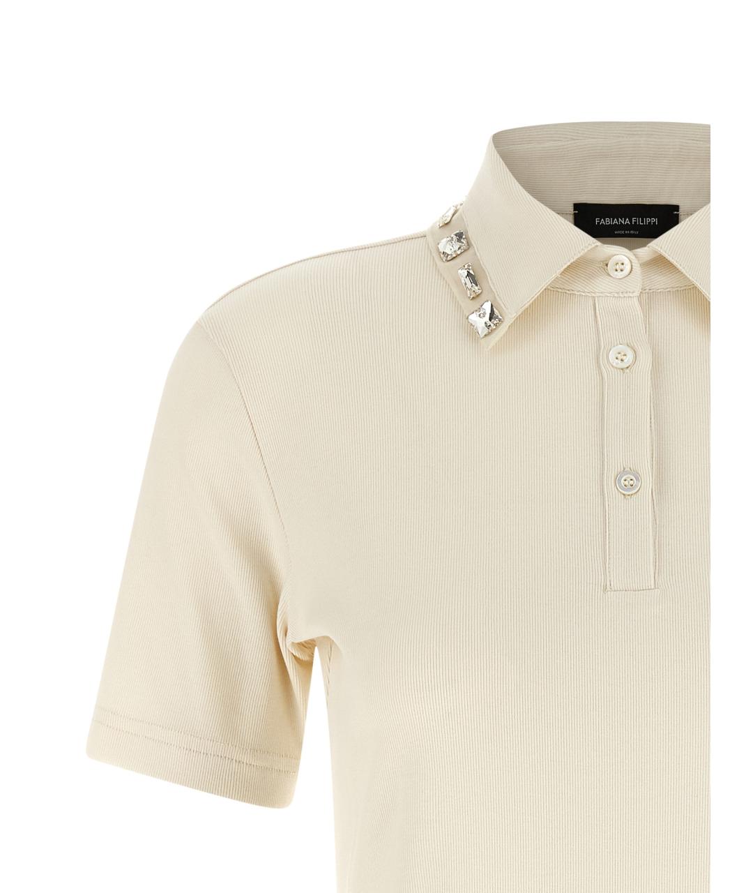 FABIANA FILIPPI Бежевая хлопковая футболка, фото 3