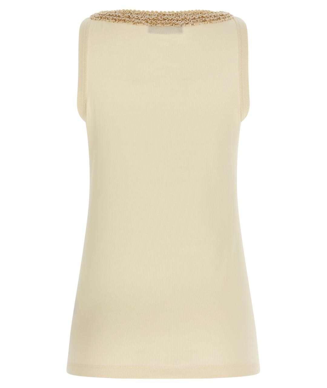 FABIANA FILIPPI Бежевая хлопковая майка, фото 2