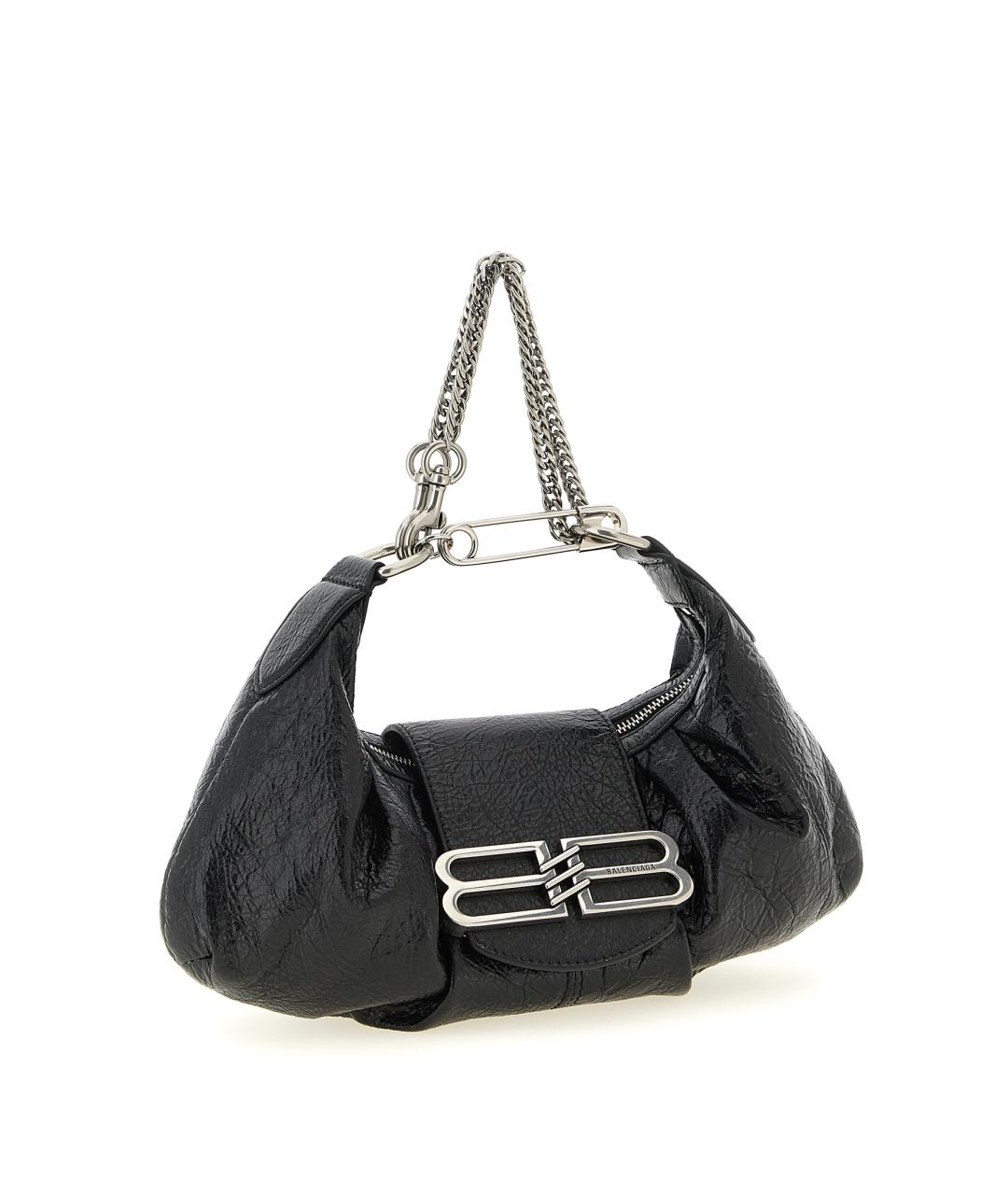 BALENCIAGA Черная кожаная сумка через плечо, фото 3