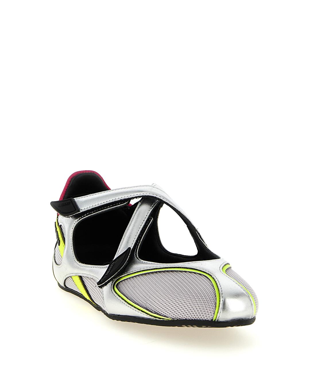 THE ATTICO Серебряные синтетические балетки, фото 2