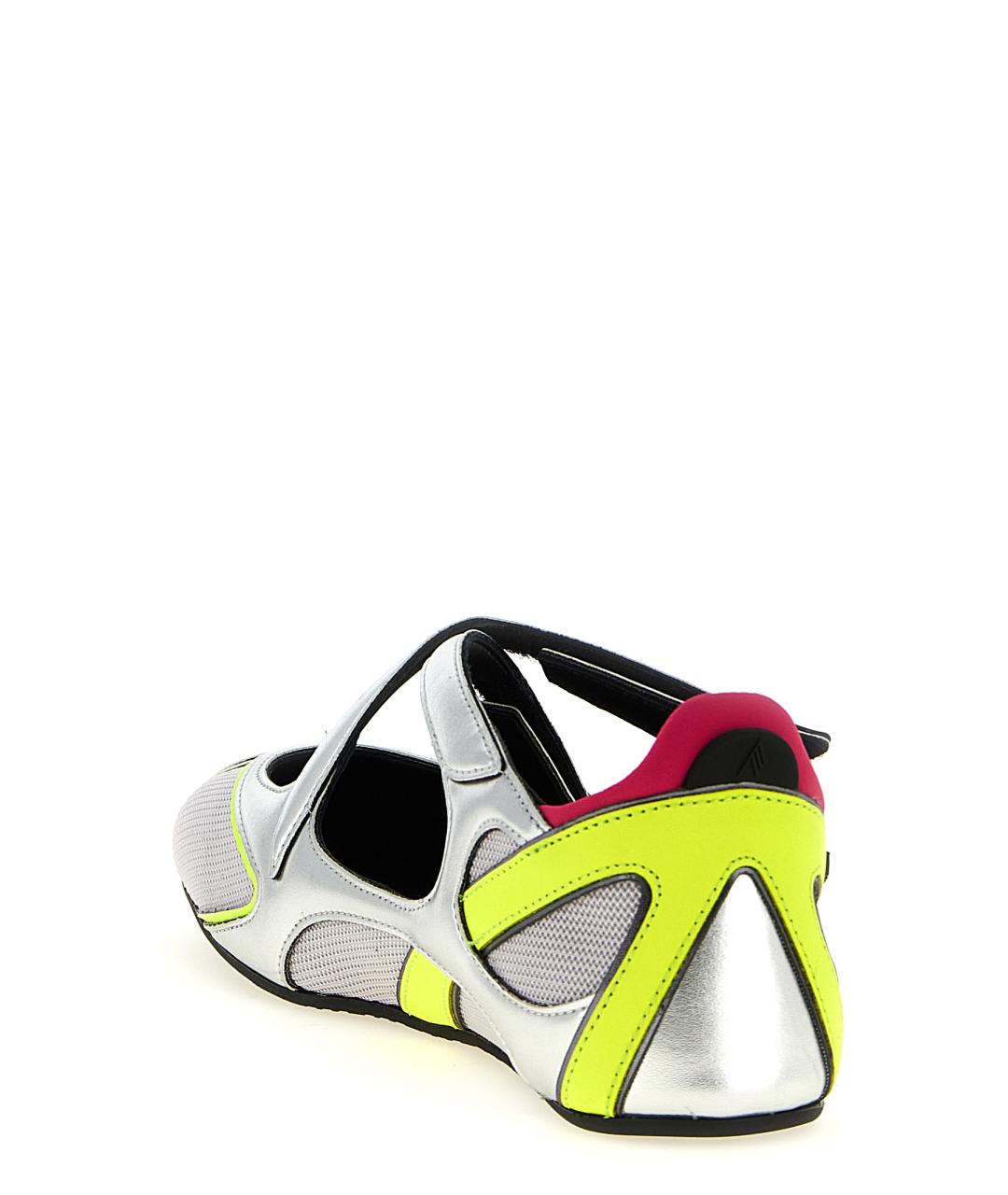 THE ATTICO Серебряные синтетические балетки, фото 3