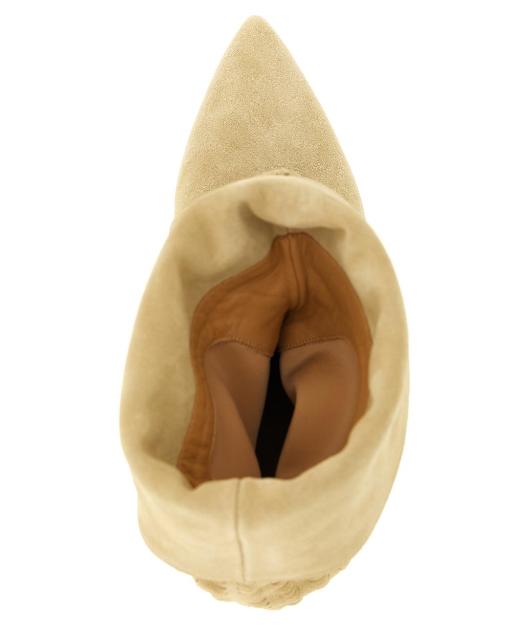 ISABEL MARANT Бежевые кожаные сапоги, фото 4