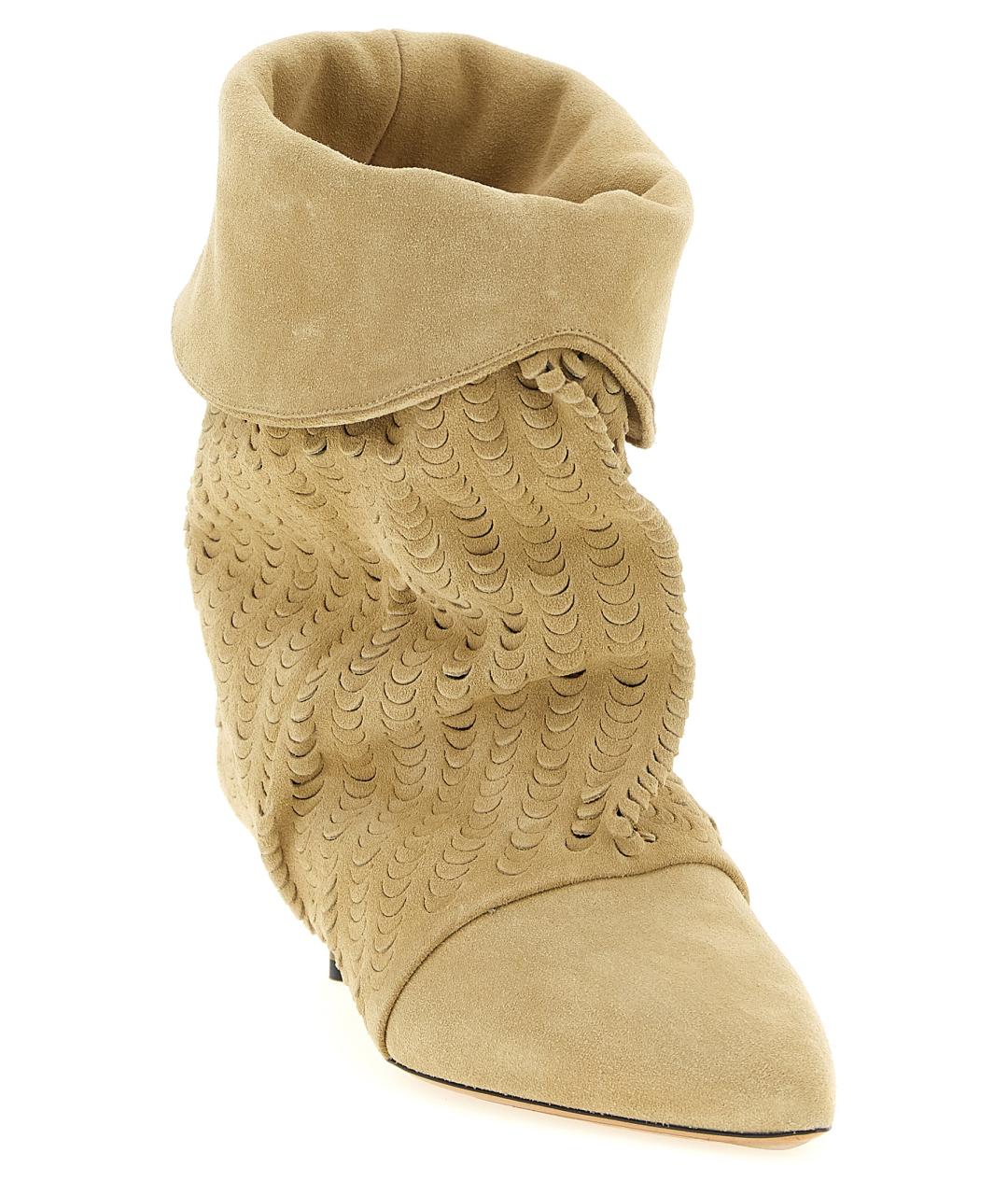 ISABEL MARANT Бежевые кожаные сапоги, фото 2